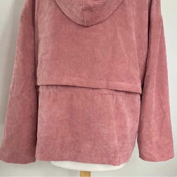 3/$25 Shein Curve Women's Blush Pink Corduroy Zip Hooded Jacket Size 1X Casual - Picture 10 of 16